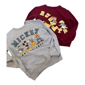 2pcs Sweat shirt long size XS (Disney& love tribe)